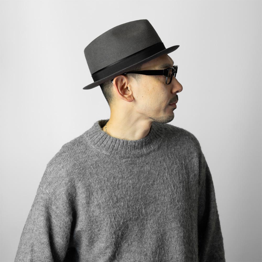 EDHAT エドハット 日本製 ラビットファーフェルト ティアドロップ ショートブリム 短いつば 中折れハット メンズ 春秋冬 M-16235122 |  | 07