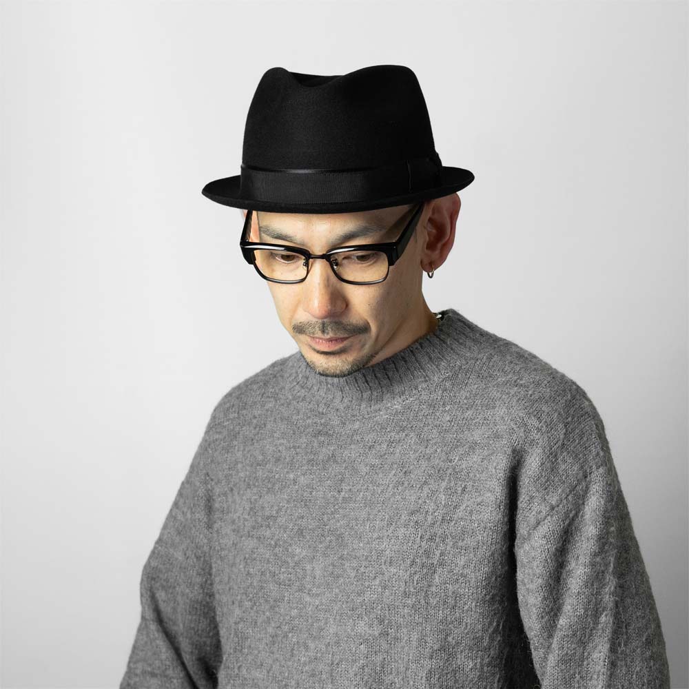 EDHAT エドハット 日本製 ラビットファーフェルト ティアドロップ ショートブリム 短いつば 中折れハット メンズ 春秋冬 M-16235122 |  | 04