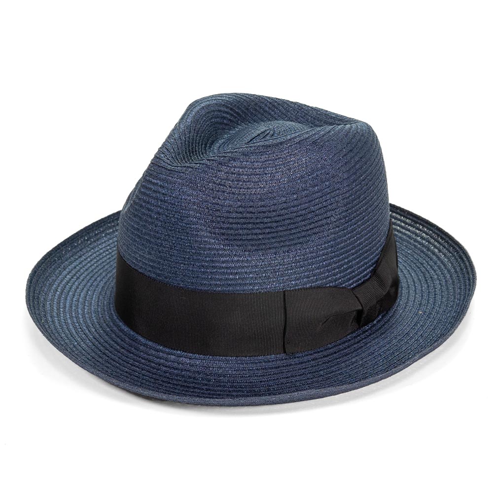 エルメス ネイビー ストローハット HERMES - 極美品 エルメス HERMES 帽子 ハット ストローハット 中折れ