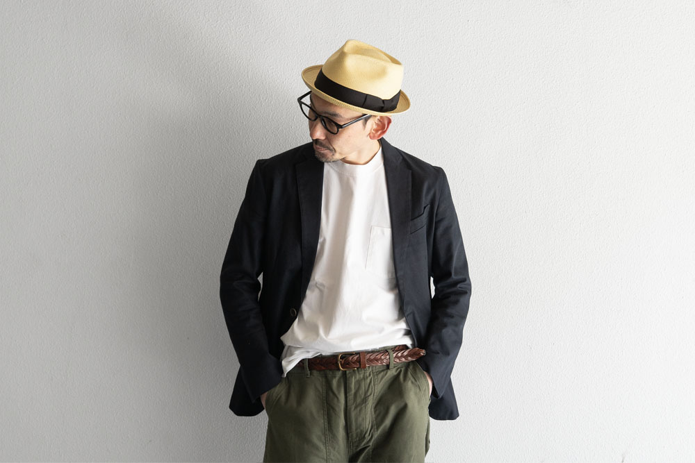 パナマハット ストローハット メンズ つば短い ハット 帽子 中折れ