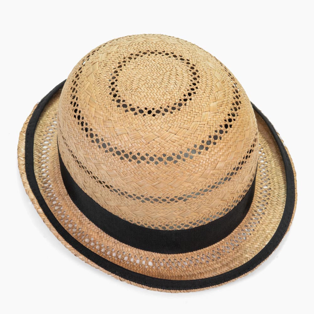 ボーラーハット 夏 メンズ ストローハット ダービーハット 帽子 麦わら