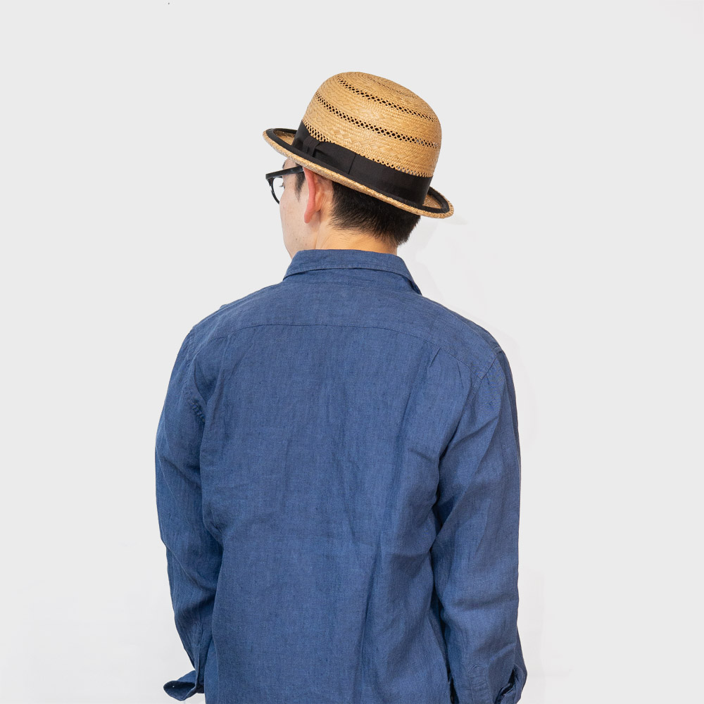 ボーラーハット 夏 メンズ ストローハット ダービーハット 帽子 麦わら