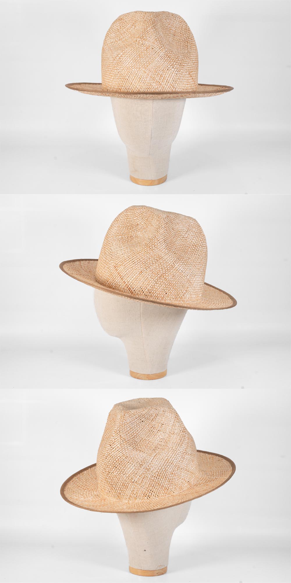 ストローハット マウンテンハット メンズ 春夏 深め つば広 帽子