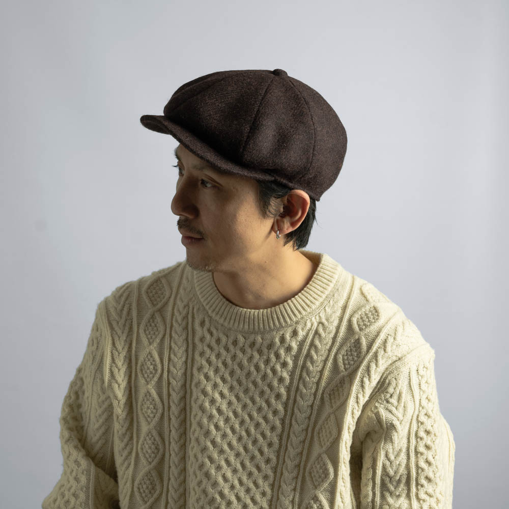 ハリスツイード キャスケット メンズ 秋冬 ウール100％ ツイード 帽子
