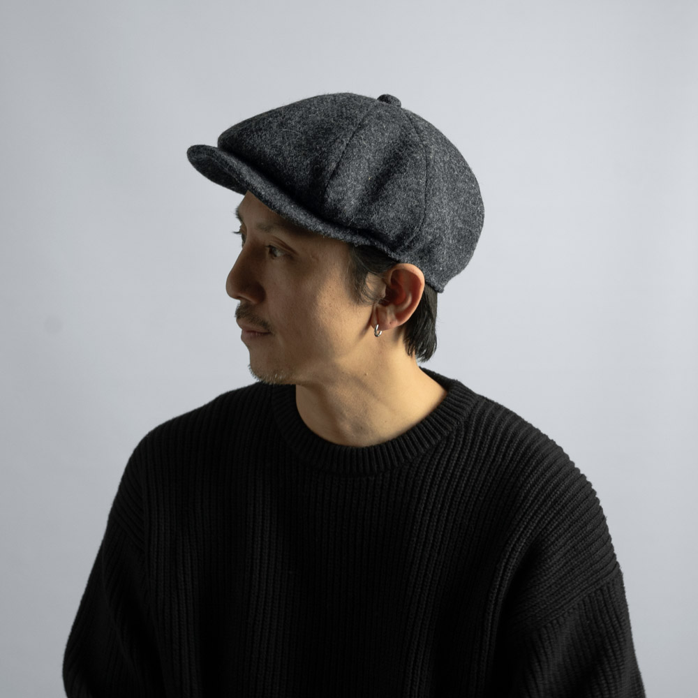 ハリスツイード キャスケット メンズ 秋冬 ウール100％ ツイード