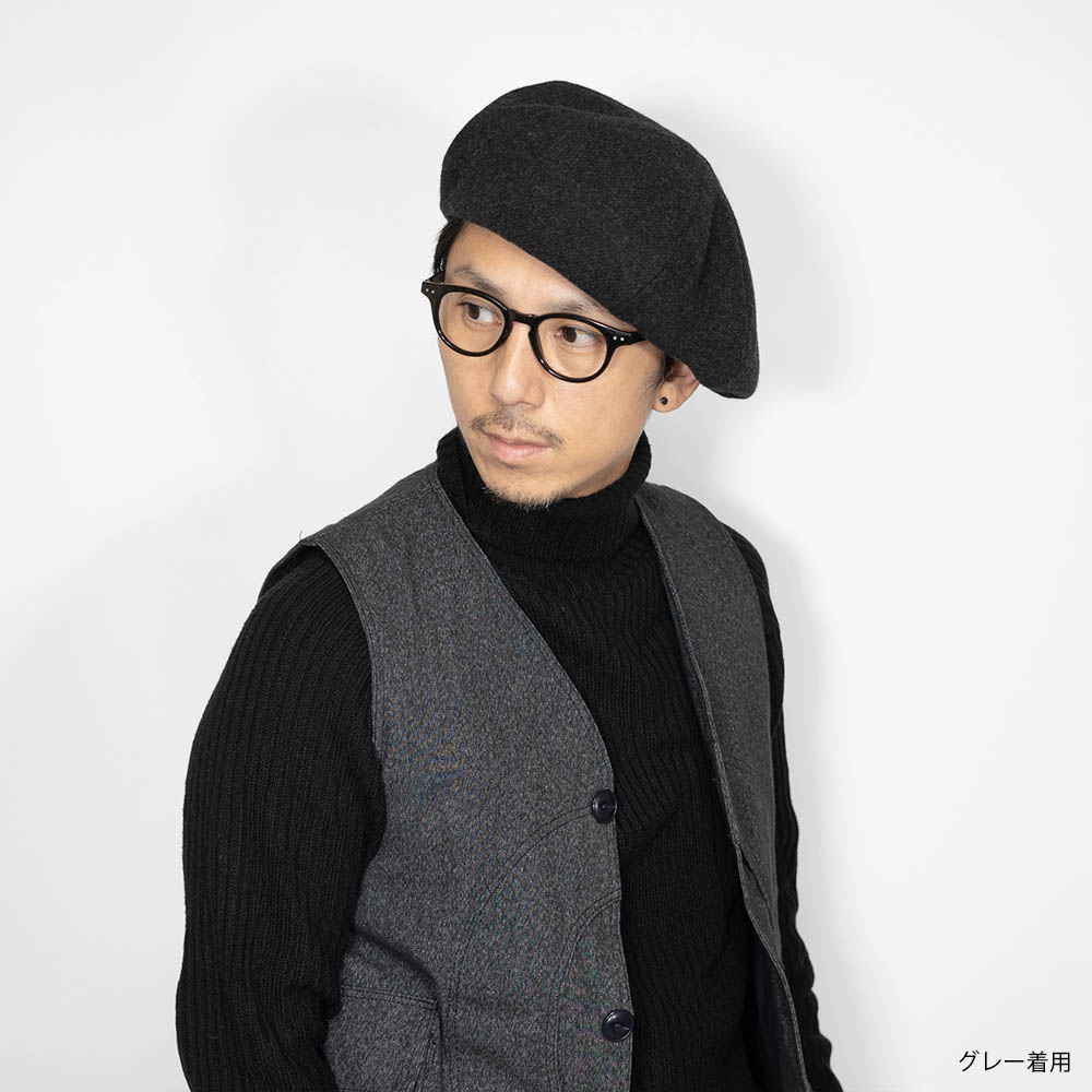 ベレー帽 メンズ 秋冬 ブラック