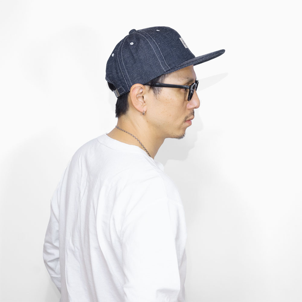 キャップ デニム メンズ 帽子 フラットバイザー ストラップ