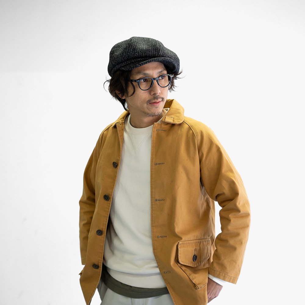 ウールコットン肉厚ビーチクロスキャスケット防寒ヴィンテージ風秋冬メンズ　20251206_1 |  | 01