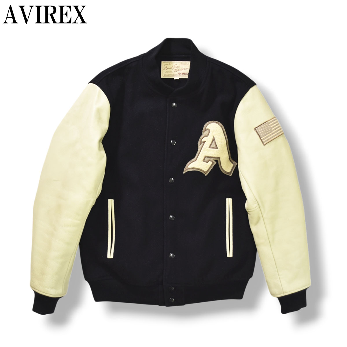 AVIREX（アヴィレックス） 【定番】 袖レザー スタジアムジャケット