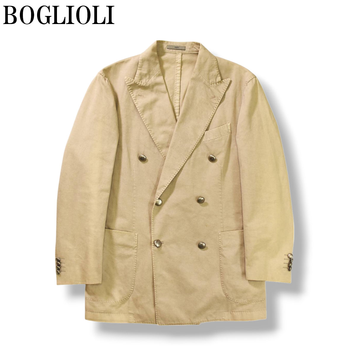 イタリア製 ボリオリ BOGLIOLI COAT ガーメントダイ ダブルブレスト 6B