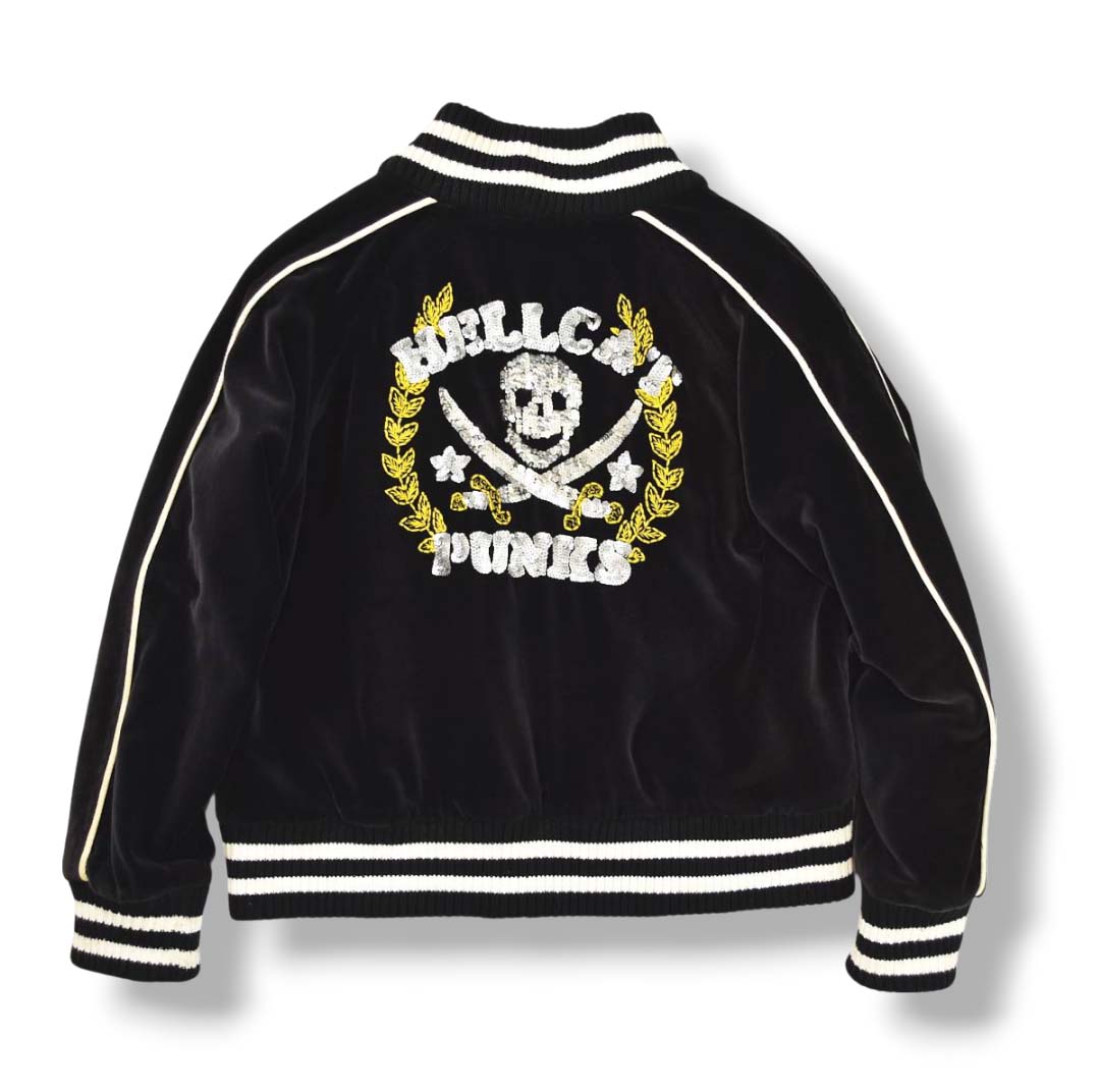 プルオーバー スウェット 長袖 Dリング ブラック イエロー Fサイズ HELLCATPUNKS ヘルキャットパンクス 切り替えプルオーバー カットアウェイショルダープルオーバー/HELLCATPUNKS
