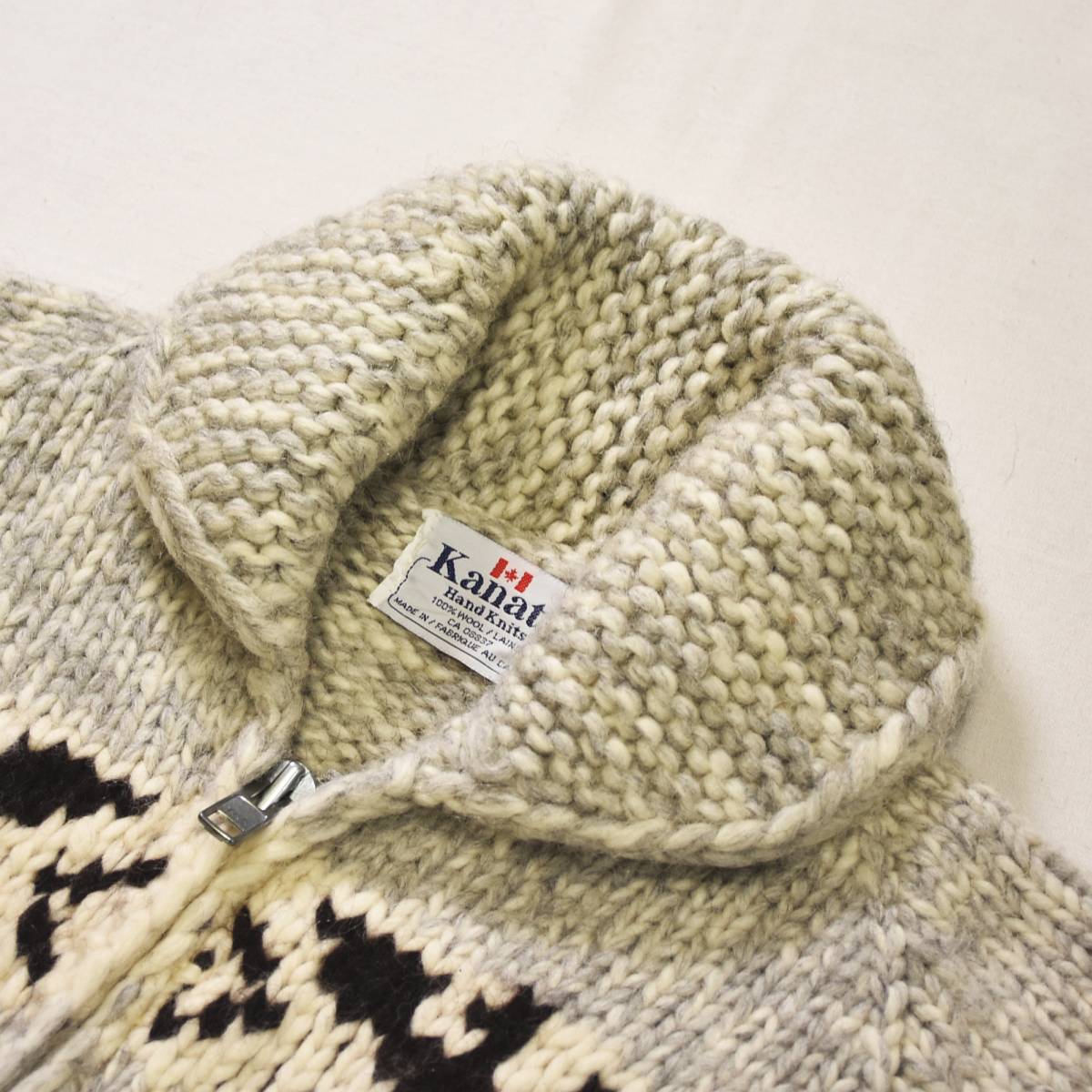 カナダ製 KANATA アメカジ古着 カウチン ローゲージ ニット ジャケット 楽天市場】KANATA/カナタカウチンダイアモンドケーブルジップカウチン