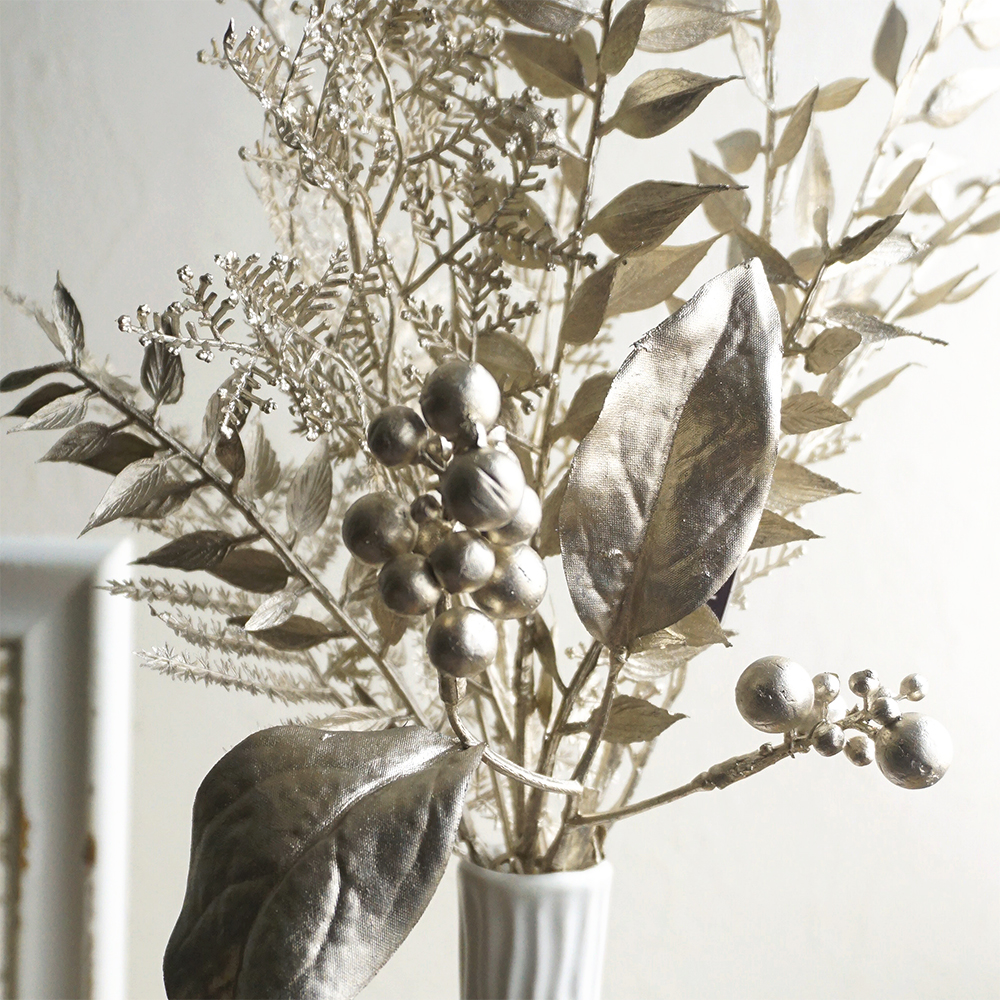 造花 ミックスリーフバンチ 1束 クリスマス お正月 インテリア 飾り