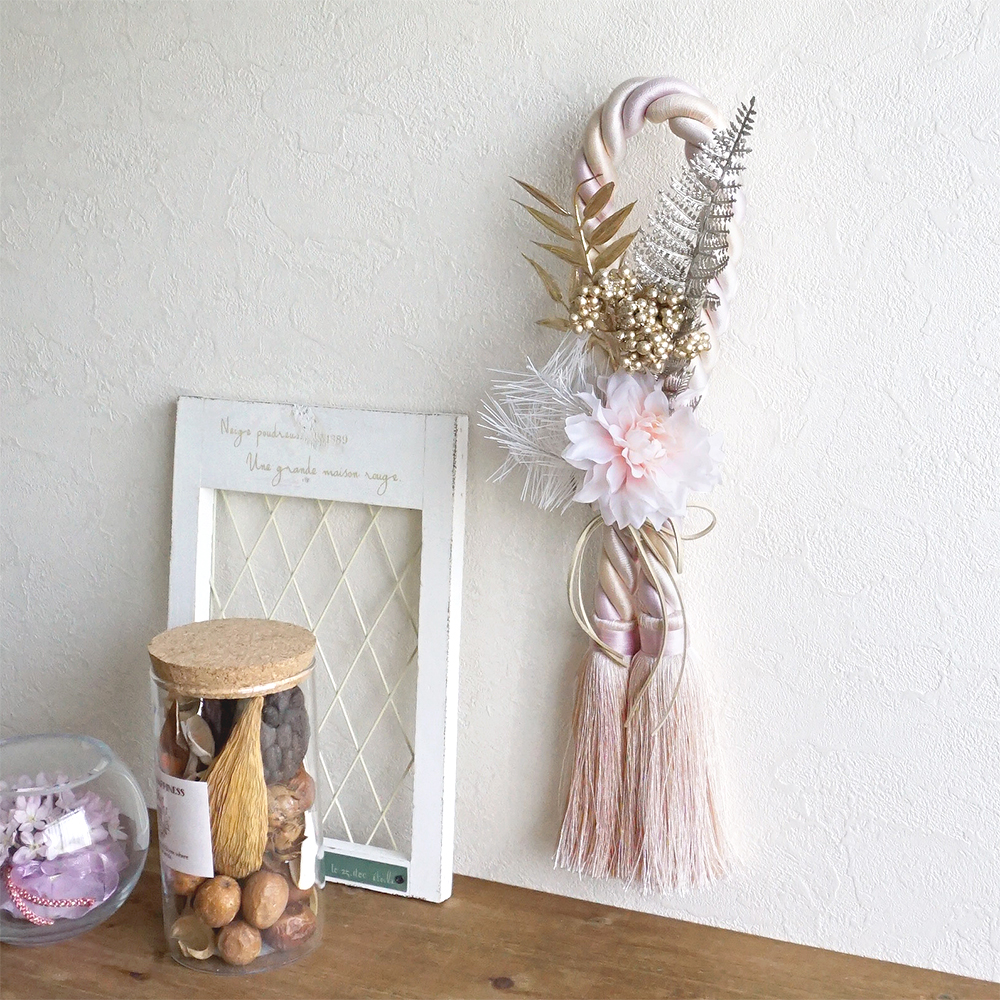 お正月 造花 ダリア 松 飾り インテリア 壁掛けアレンジ おしゃれ