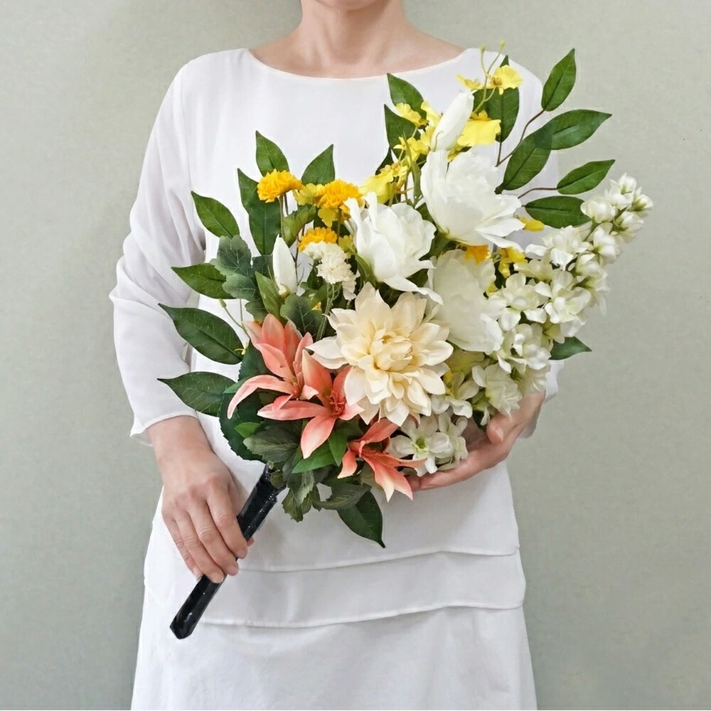 造花 仏花 一対 2束 プレミアム ダリア 大輪 ボリューム お供え花 仏壇