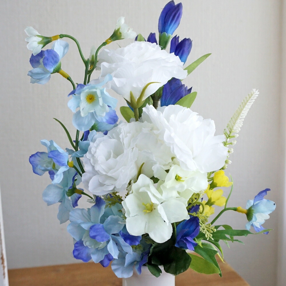 仏花 仏壇用 光触媒加工 造花 花束仏花 蒼月...の詳細画像4