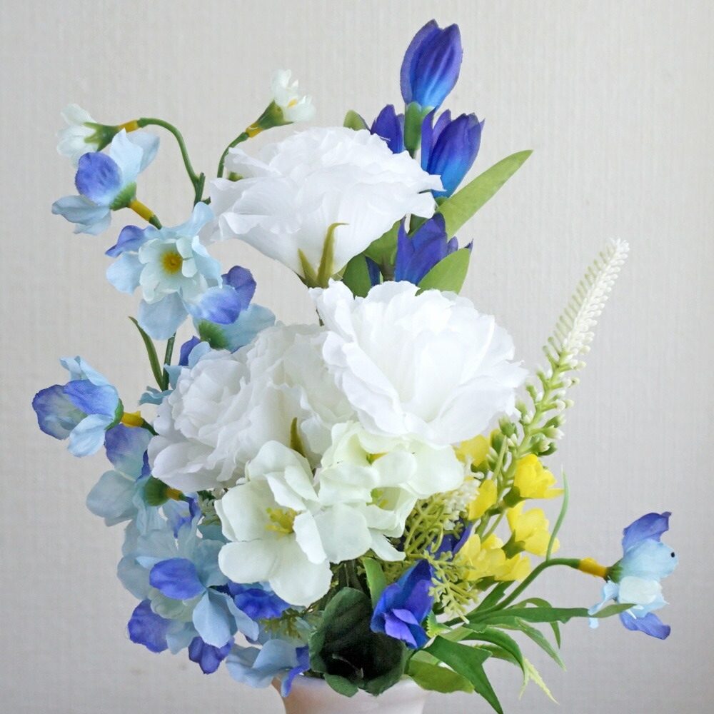 仏花 仏壇用 光触媒加工 造花 花束仏花 蒼月...の詳細画像5