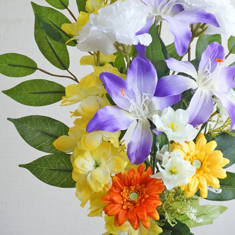 仏花 造花 お墓用 トルコキキョウ ユリ ガーベラ 百合 1束 お供え 墓