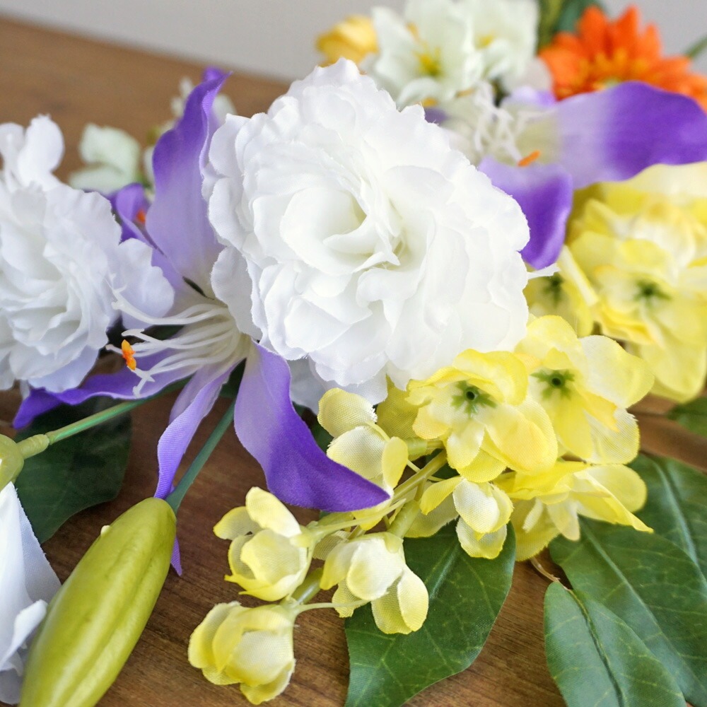 仏花 造花 お墓用 トルコキキョウ ユリ ガーベラ 百合 1束 お供え 墓