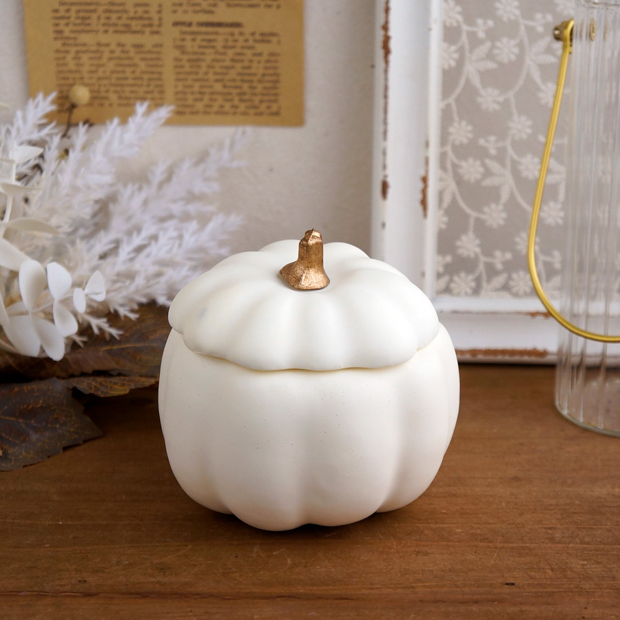 【未使用】ホワイトパンプキン型菓子入れ　2個セット hw2400-001.jpg