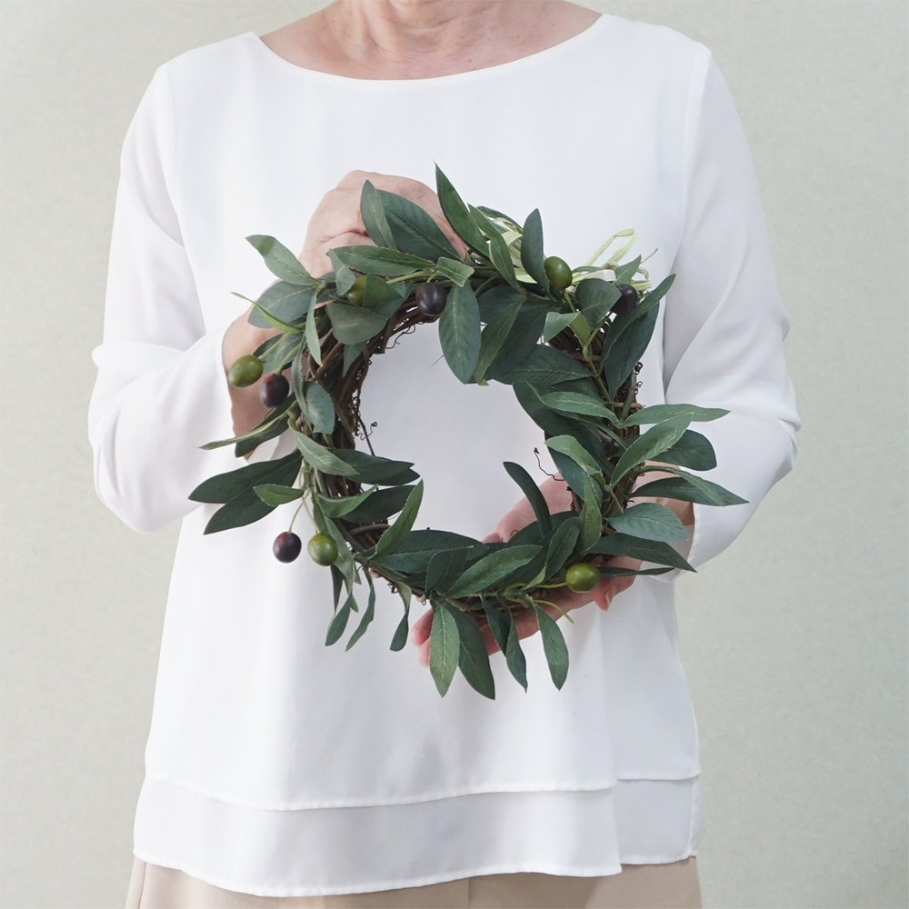 オリーブ リース Sサイズ オールシーズン 年中 造花 フェイクグリーン