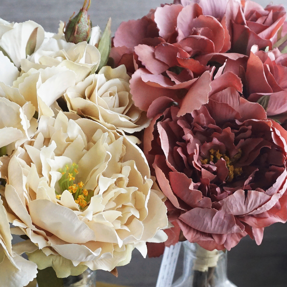 造花 ローズハイドレンジャバンドル 1束 バラ ローズ アジサイ 紫陽花