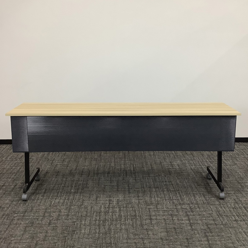 中古 ミーティングテーブル アイリスチトセ 折り畳み ナチュラル 幅180cm 地域限定送料無料 50-1FT89ZA