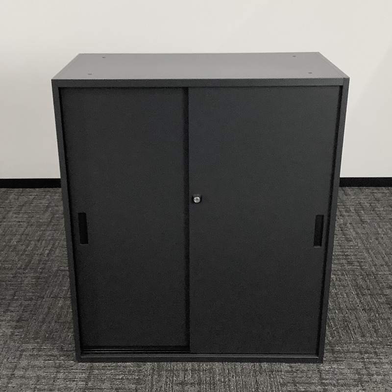 中古 引違書庫 アイリスチトセ 幅90cm ブラック 地域限定送料無料 50 