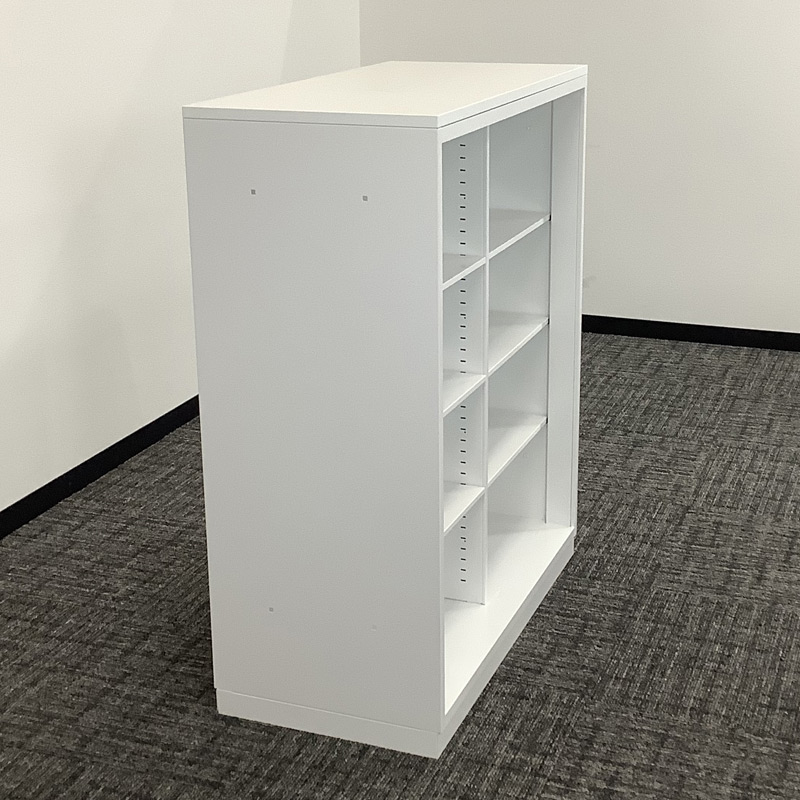 中古 キャビネットコクヨ オープンタイプ エディアホワイト 幅90cm 4段×2列 地域限定送料無料 80-AR50544Sの画像