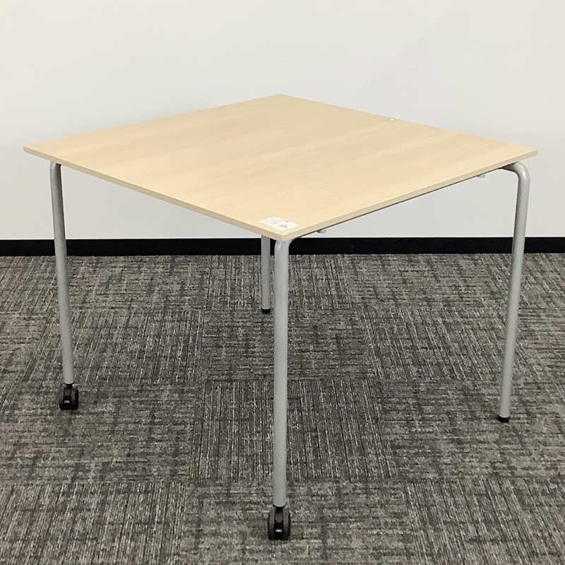 中古 ミーティングテーブル 2台セット オカムラ 幅90cm ナチュラル 地域限定送料無料 80-AR50561T--2SETの画像
