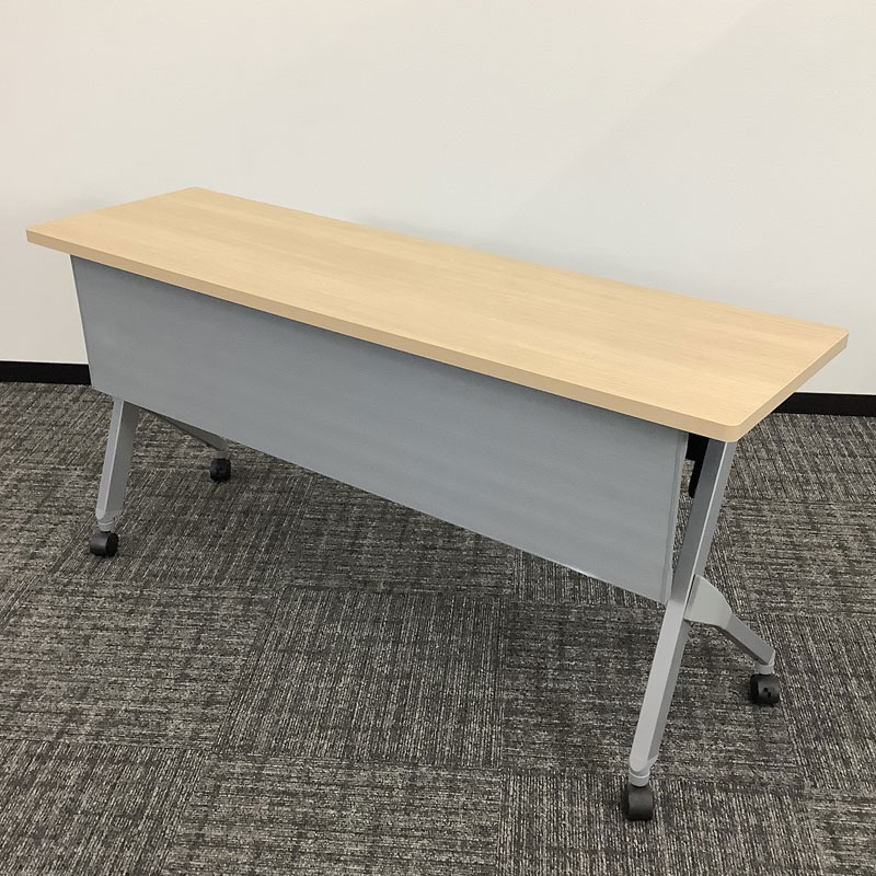 中古 ミーティングテーブル オカムラ ナチュラル 幅45cm 地域限定送料無料