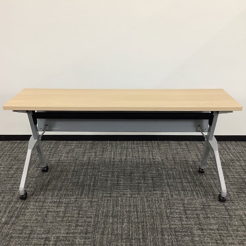 中古 ミーティングテーブル オカムラ ナチュラル 幅45cm 地域限定送料無料