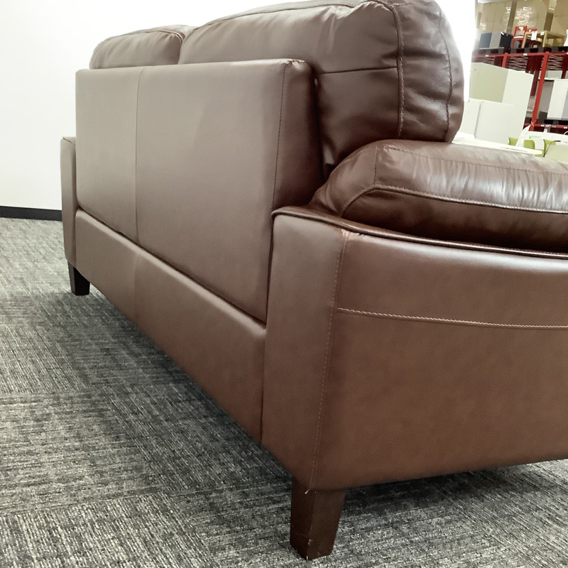 中古 ソファ 2人用 ビニールレザー ブラウン 幅180cm 地域限定送料無料