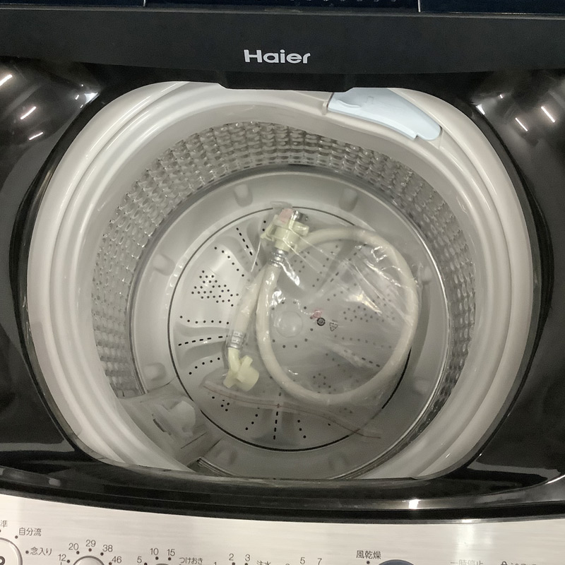 再生品 全自動洗濯機 5.5kg ハイアール 2025年製 ステンレスブラック 