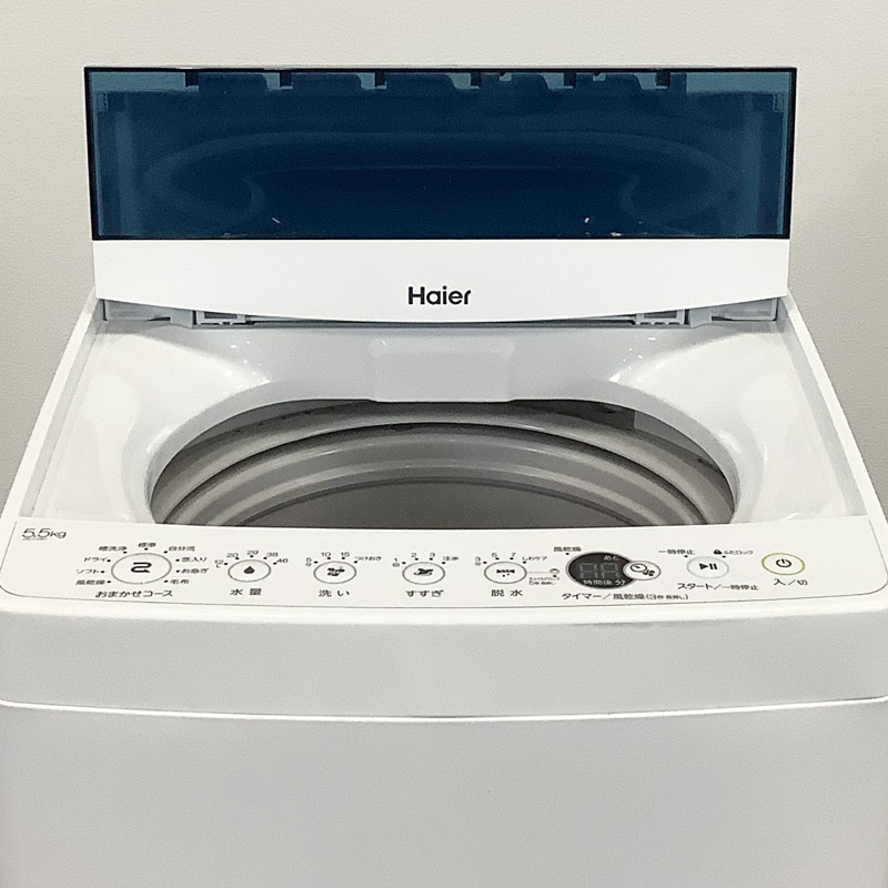 中古 全自動洗濯機 5.5Kg ホワイト 2022年製 ハイアール 一人暮らし