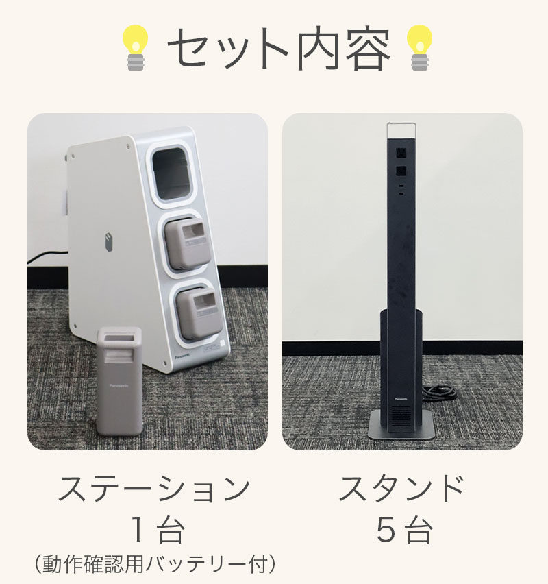 【セール】中古 Panasonic 可搬型バッテリー イーブロックセット ステーション(専用充電器)１台/スタンド(充放電器)５台 パナソニック 地域限定送料無料 | Panasonic | 02