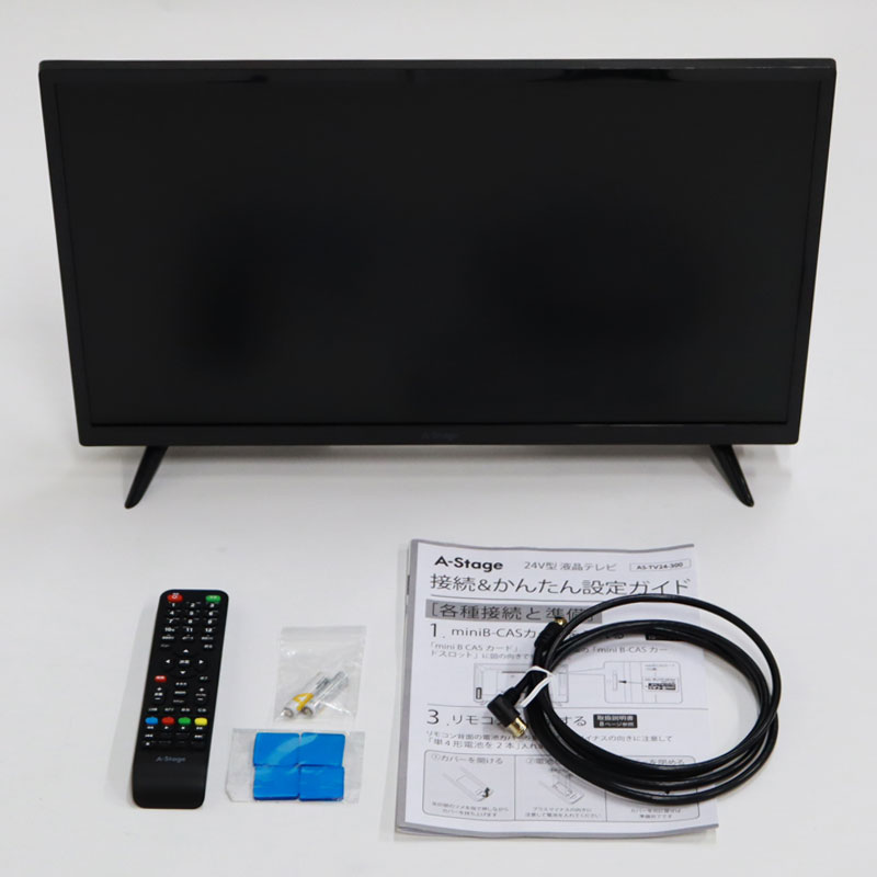 中古】液晶テレビ 24V型 2022年製 A-stage 幅567×奥行180×高さ385mm AS