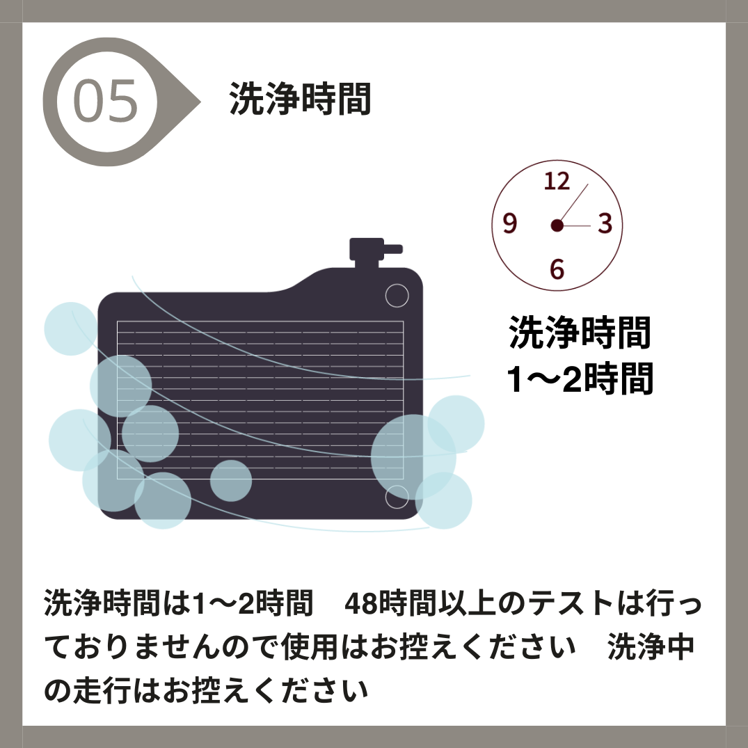 洗浄時間は1〜2時間