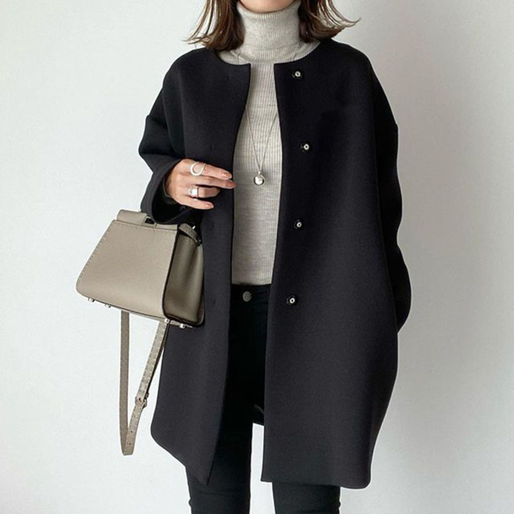 人気】ノーカラーコート レディース 軽量 ゆったり 大人可愛い 通勤