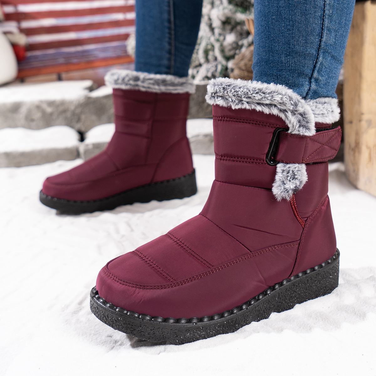 爆買 スノーシューズ スノーブーツ メンズ レディース 防水 雪靴