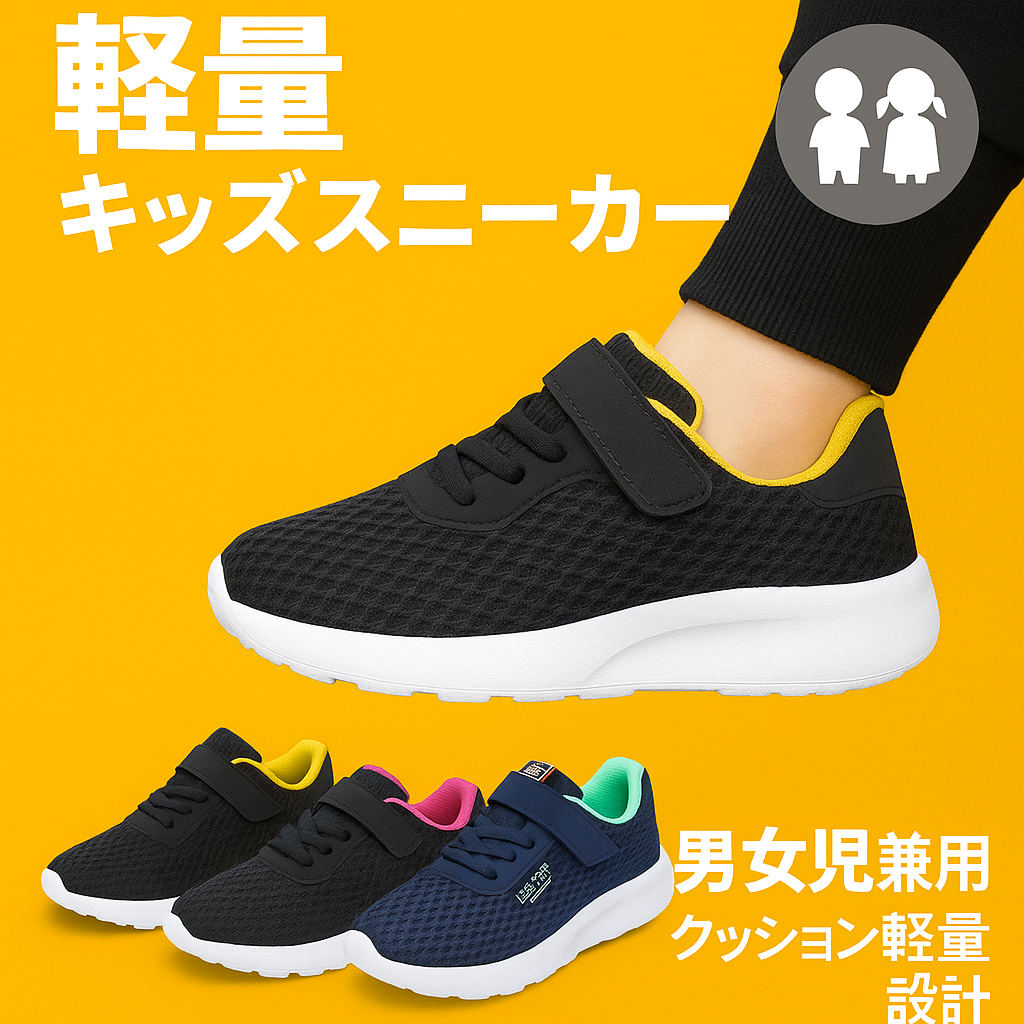 Yahoo! Yahoo!ショッピング(ヤフー ショッピング)【新作】キッズスニーカー レディース 男児 女児 兼用 軽量 通気 クッション 滑りにくい メッシュ 運動 通学 旅行 おすすめデザイン