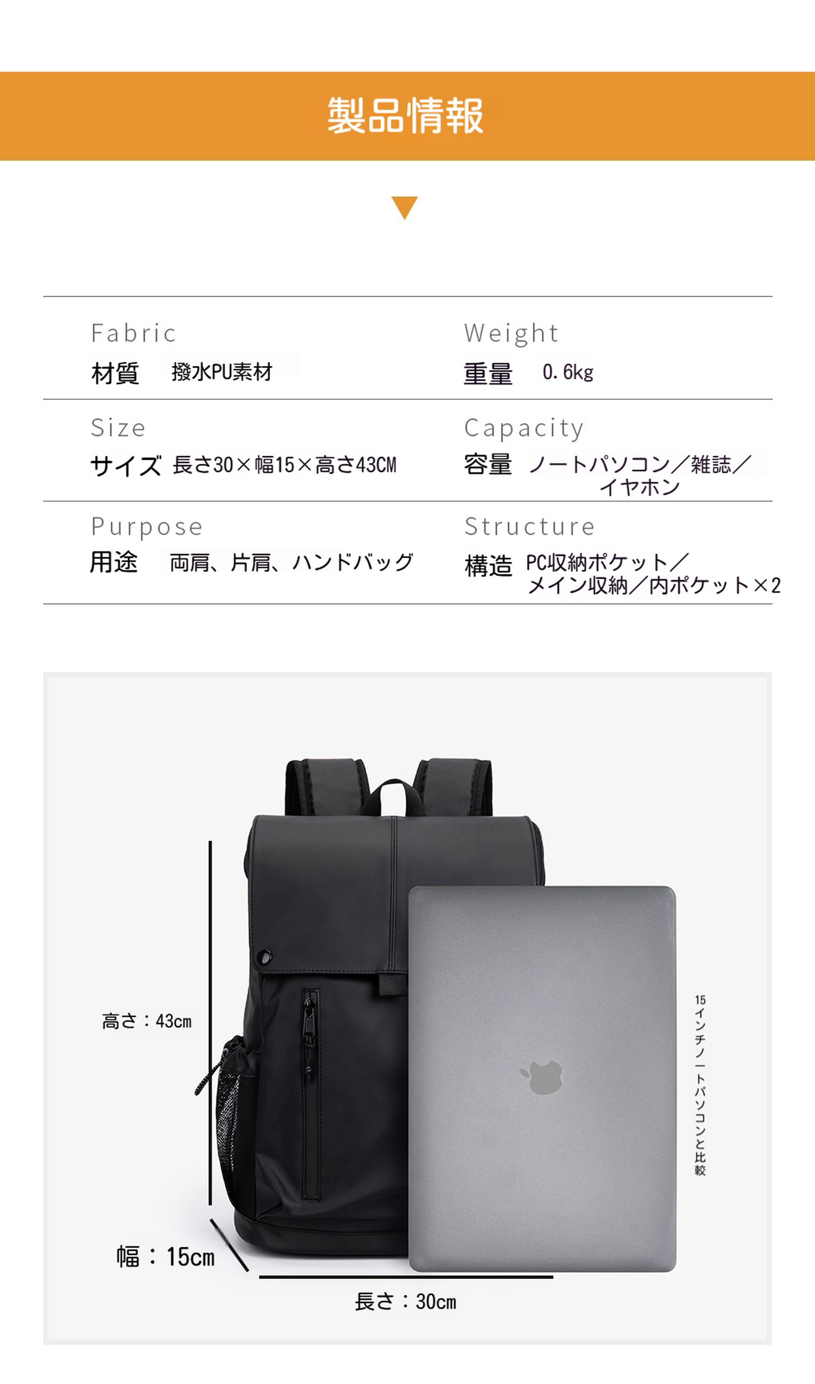 リュック 通学 メンズ リュックサック レディース バックパック 