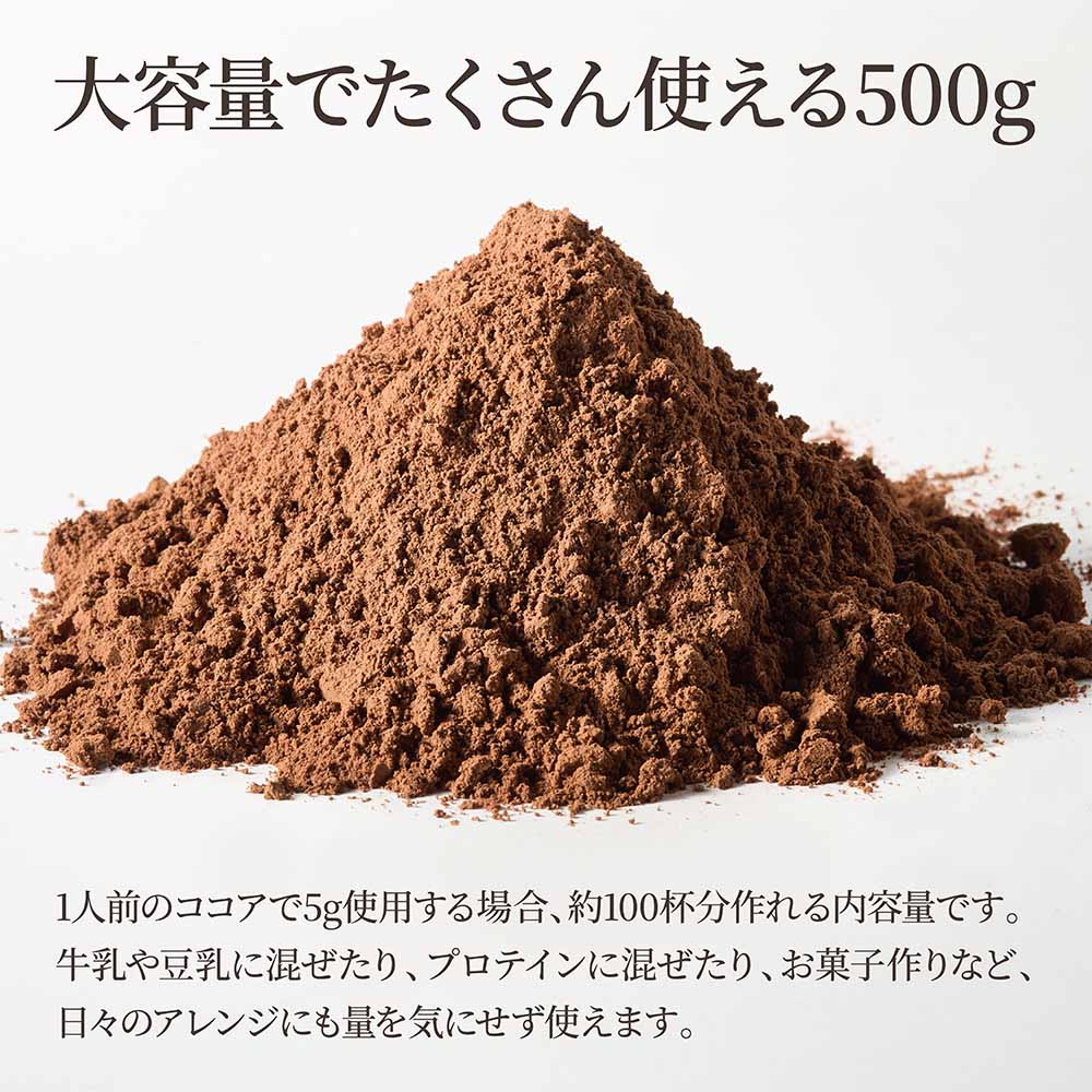 ココアパウダー 500g ココアバター10〜12% 砂糖不使用 香料無