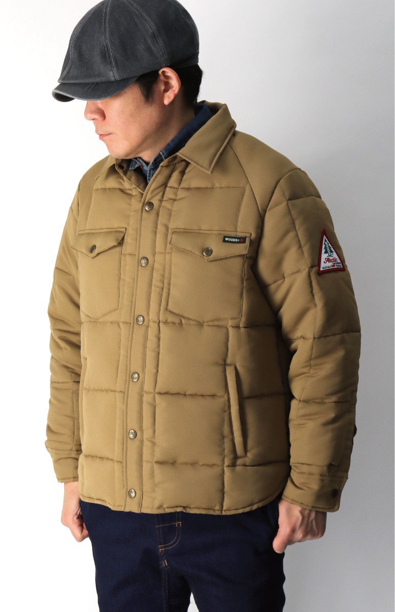 WOODS ツートン中綿キルトフードジャケット ウッズ（WOODS) - QVC.jp