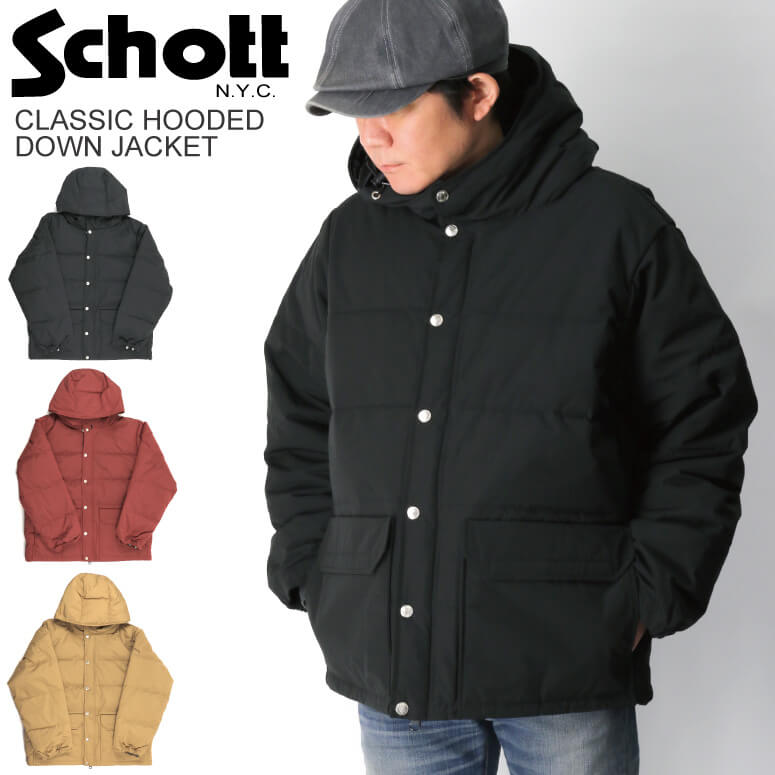 (ショット) Schott クラッシック フード ダウン ジャケット ダウン