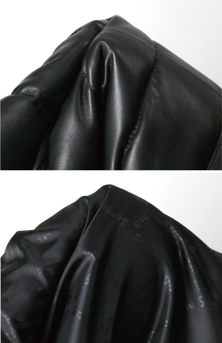 Schott N.Y.C (ショット) レザー ダウン ジャケット 革ジャン