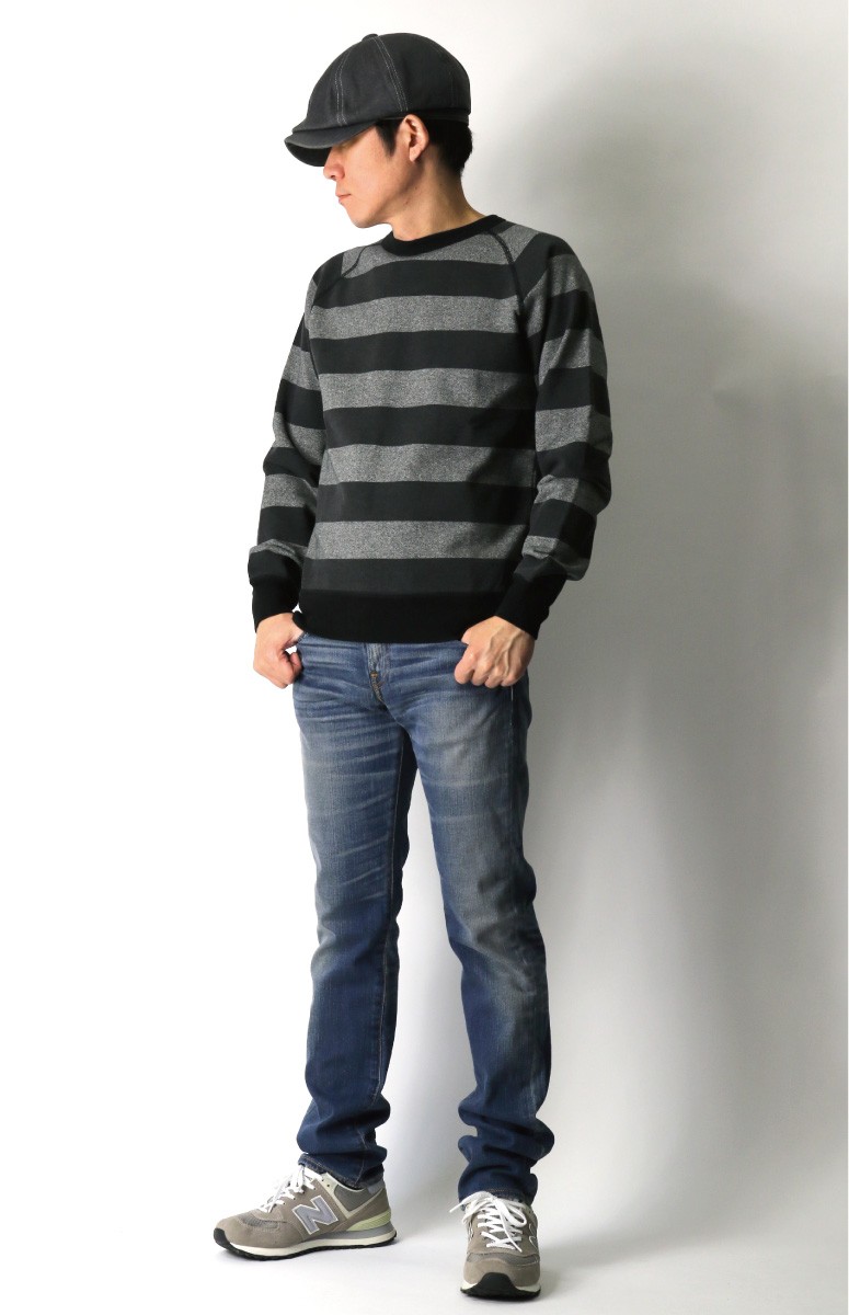 Schott N.Y.C (ショット) プリント ボーダー クルーネック Schott N.Y.C (ショット) プリント ボーダー クルーネック