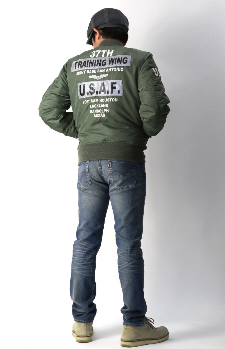 AVIREX】 アヴィレックス カスタムプリント ma-1 フライトジャケット