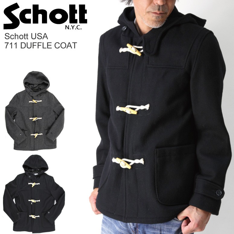 Schott(ショット） ダッフルコート ウール メルトン 7240 : 7240