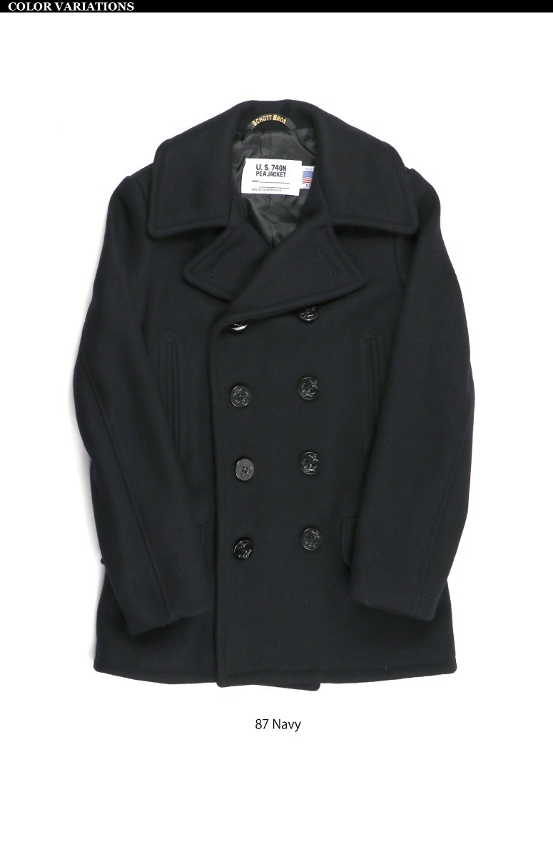 ショット) Schott 782US WOOL 4POCKET PEA COAT ウール ピーコート P 